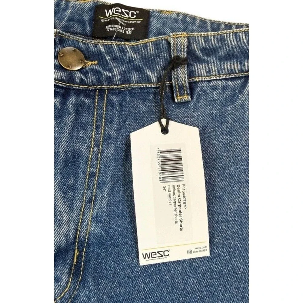 WeSC Denim Carpenter Shorts Mens Size 34 (36 Actual) Carpenter Pocket Jorts Jean